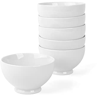 Holst Porzellan SH 2108 FA5 Porzellan French Coffee Bowl 0,45 l 12.5 x 7.5 cm, weiß, 6 Einheiten