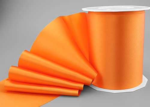 25 m x 112 mm Satinband SOPHIE ORANGE (620) Satin Tischband Tischläufer Schleifenband ohne Draht breites weiches Band Tischdekoration Tisch Deko Geschenkband mit einseitigem Glanz