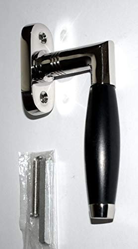 Graf von Gerlitzen Antik Messing Nickel Fenster Griff Griffe Fenstergriff Fenstergriffe Fensterolive Fensteroliven Art Deco Bauhaus Ebenholz F83N