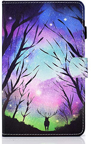 Bspring Hülle für Lenovo Tab M10 HD (2nd Gen) 2020 10,1 PU Leder Brieftasche Folio Cover Stifthalter Kartensteckplatz Tablet Hülle für Lenovo Tab M10 HD Plus TB-X306X/TB-X306F,Sternenklarer Himmel