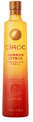 Ciroc Summer Citrus Flavoured Vodka | 37.5% vol | 70cl | Ultra Premium Luxury Vodka | Infused with Flavours of Juicy Blood Orange & Zesty Lime | Recommended for a Mixed Drink or Cocktails