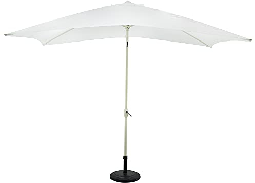 Stilè Ombrellone da Giardino con Palo Centrale 3X2M in Alluminio Meccanismo di Inclinazione A Manovella Parasole (Bianco)