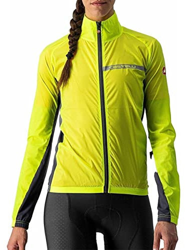 CASTELLI Damen Squadra St. W Jkt Jacket, Gelbes Fluo/Dunkelgrau, S EU