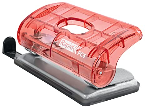 Rapid - Mini Perforatrice 2 Trous, Capacité 10 Feuilles, Maison / Bureau / École, Gamme Colour'Breeze, Corail, 5001333