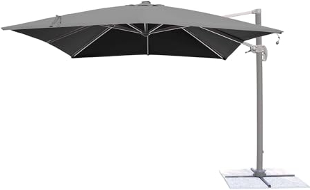 Cosma Ombrellone per Giardino Con Led 3x4 Pitagora Alluminio Bianco
