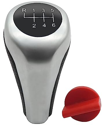 HISports Schaltknauf Schalthebel Schaltkopf Auto Kompatible mit E34 E36 E38 E39 E46 E53 E60 E61 E63 E64 E81 E83 E84 E87 E90 E91 E92 E93 F20 F30 M1 M2 M3 M4 M5 1Ser 3Ser 5Ser X1 X3 X5 X6 (6 Gang)