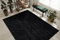 rugsx Exklusiv Emerald Teppich Glamour – Stilvoll, Geometrisches Linien Design Schwarz/Silber 80x150 cm Modern Teppich für Wohnzimmer