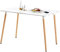 FURNITABLE Rechteckiger Esszimmertisch, Skandinavisch Esstisch Holz Esszimmer Tisch, 4 Buchenbeine, 110 * 80 * 74 cm, Marmor