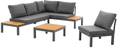 OUTLIV. Venedig Ecklounge, 1-Sitzer, 175x78x70cm, Anthrazit | Aluminium und Olefin; mit Kissen; 1-Sitzer; 175x78x70cm; Anthrazit; komfortabel, pflegeleicht; für Garten und Terrasse