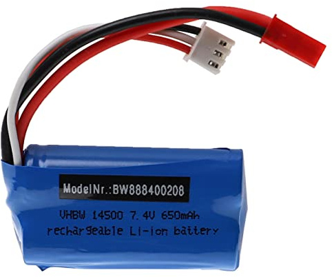 vhbw Akku kompatibel mit Shuang Ma 7014E Modellbau (650mAh, 7,4V, Li-Ion, 53 x 28,5 x 15 mm, BEC)