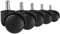 Teppichbodenrollen Schwarz 5er Set Rollen für Bürostühle Teppich-Boden | Weichbodenrollen Durchmesser 50mm Drehstuhlrollen Stift 11mm | Büro-Stuhlrollen für weiche Böden