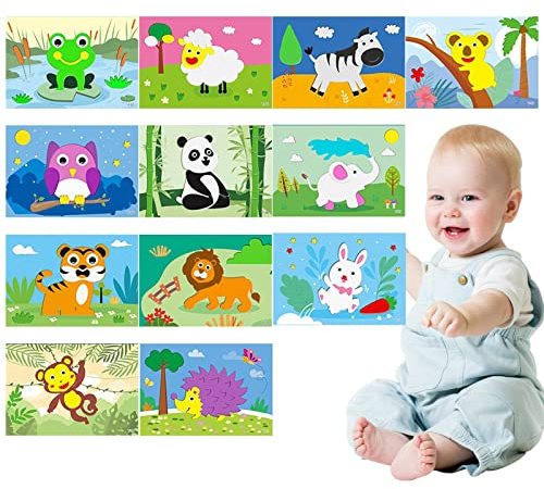 Sloane Kinder-Eva-Schaum-Aufkleber | 3D-Eva-Schaum-Puzzle-Kunst,Selbstklebender Neuer Eva-Aufkleber Spielzeug-Puzzle-Spiel zur Herstellung von Cartoon-Mustern