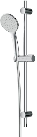 Ensemble de douche sans robinetterie, pomme de douche avec tuyau et support, barre de douche avec douchette, colonne de douche, pomme de douche avec 1 type de jet, AM.PM F01TA000 Hit, chrome