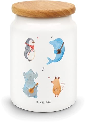 Mr. & Mrs. Panda Vorratsdose Big Band - Geschenk, Tiermotive, Delfin, Aufbewahrungsdosen, Triangel, Gute Laune, Aufbewahrungsbehälter,