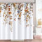 Bonhause Tenda Doccia Foglie Autunnali Acquerello Pianta Marrone Tende per Doccia in Poliestere Impermeabile Antimuffa Lavabile Tende Bagno 180 x 180 cm con 12 Ganci