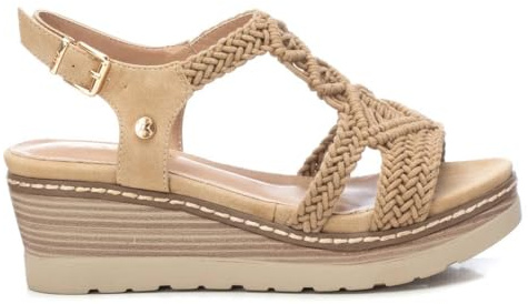 XTI Sandales 142838 Off-White -Hauteur 6cm Wedge