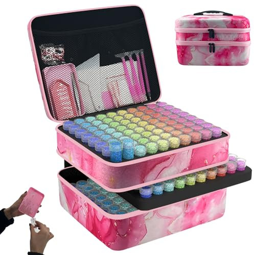 LIRUNQIU Diamond Painting Storage Containers, 240 Slots Diamond Art Accessories and Tools Kits Storage Box for Jewelry Beads