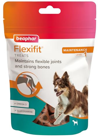 Beaphar - Flexifit® Joint Care Treats for Adult Dogs, 150g – Delicious Daily Joint Supplement – Helps Maintain Flexible Joints & Strong Bones – Contains Glucosamine, Omega 3 & Vitamin C ~ 80 Treats