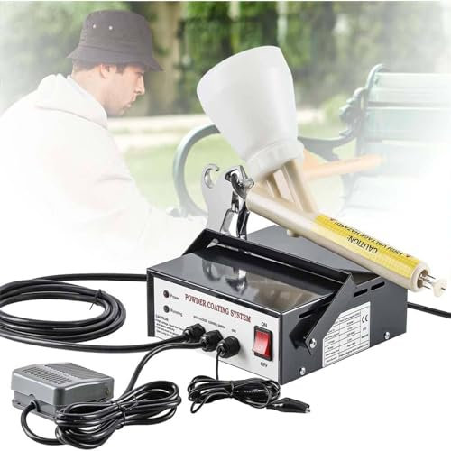 Electrostatic Powder Coating System, Powder Coating Gun,Powder Coat Machine with Spray Gun, Foot Switch,Paint Gun,Black