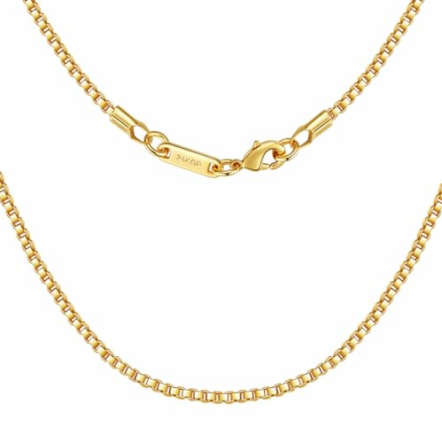 DJADEE Venezianerkette Gold 24 Karat vergoldet, Damen Herren, wasserfest, nickelfrei, 24-Karat gestempelt (2 mm x 55 cm)