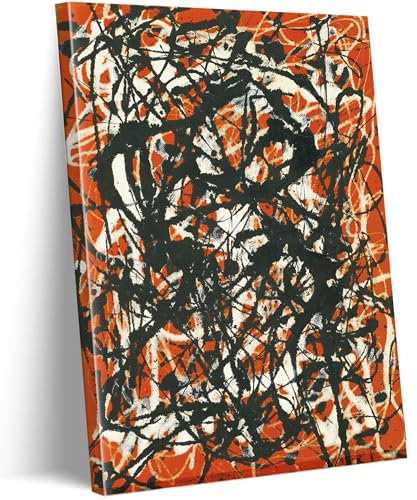 ALMLZL Free Form by Jackson Pollock, Wandkunst, minimalistisch, abstrakte Linienkunst, Giclée-Druck, Jackson Pollock, Leinwandkunst, Bilder für Wohnzimmer, Schlafzimmer, Heimbüro, gerahmt, ästhetische