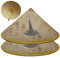 KDAMGOQE Bamboo Hat 2Pcs Rice Hat 14.2'' Dia Bamboo Fiber Hand-Woven Bamboo Hat with Inside Bowl Hat & Adjustable Head Rope Chinese Hat for Kids Outdoor Travel Picnic Fishing Hiking