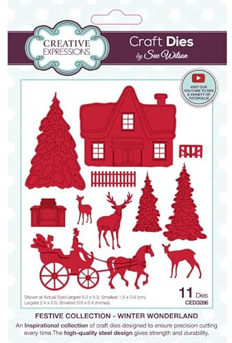Creative Expressions Sue Wilson Festive Winter Wonderland Teller, Bastelschablone, Metall, Braun, 6,1 x 5,1 cm