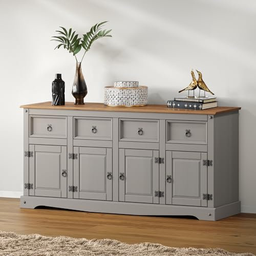 Corona Sideboard 4 Door 4 Drawer Grey Wax