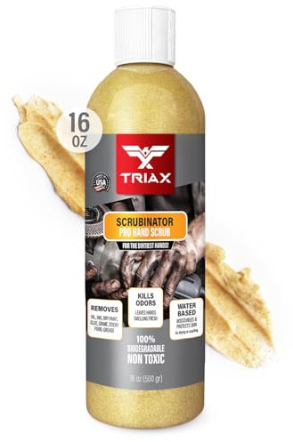 TRIAX Scrubinator - Heavy Duty Hand Scrub & Cleaner - For Mechanics, Workshops & Industrial Use (16 Oz/454 grams)