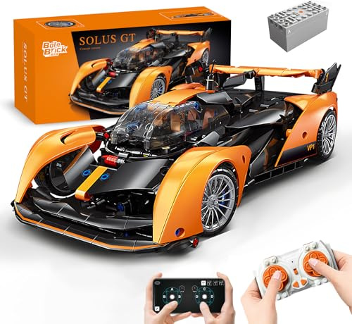 MOCBROPCS Solus GT Technik Baukasten, 2,4G Fernsteuerung Bausteine Auto Konstruktionsspielzeug, Sportwagen Modell im Maßstab 1:14, Sammlergeschenk für 10–16-Jährige und Erwachsene (817 Teile)