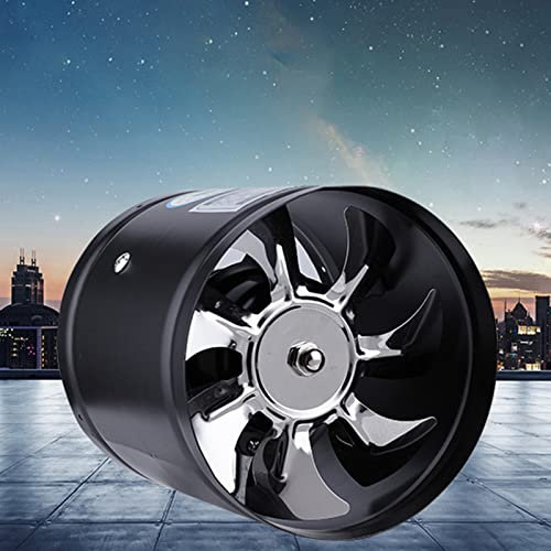 Axialer Kanalventilator,150mm Axial Rohrventilator Abluftventilator 220V Metall Gebläse Abluft Lüfter Industrielle 500㎡/ h Luftmenge für die Belüftung oder Wärmeableitung in Küchen,Wohnzimmern,Hotels