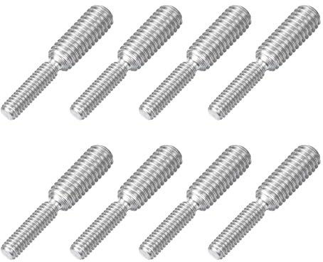 QUARKZMAN 8 Pièces Vis de Réduction à Double Tête, M4 x 15mm à M6 x 15mm Boulons Filetés à Double Extrémité en Acier Inoxydable 304 pour Fixation d'assemblage de Machines de Meubles