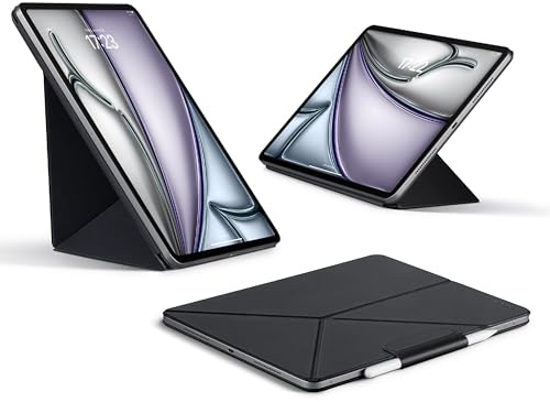 PITAKA Folio Case for iPad (A16) 11th Generation (2025) and 10th Generation (2022), Magnetic iPad Stand Slim Folio Cover, 4 Placement Angles with Apple Pencil Holder [MagEZ Folio 2] Black