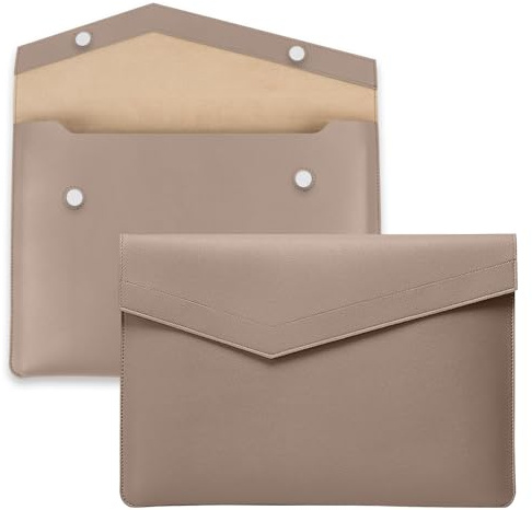 KeHowy Laptoptasche Hülle für 11/11.6/12/13/13.3/14/15.6/16 Zoll LaptopHülle Laptop Sleeve, PU Leder Laptoptasche für MacBook/HP/Dell/Acer/Lenovo/Asus/Microsoft Surface Laptop Notebook - Hellbraun