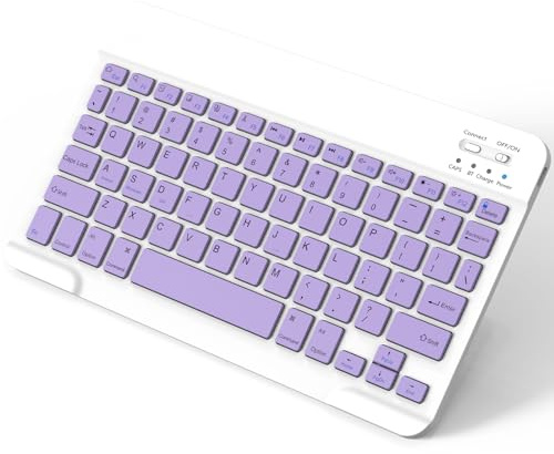 NEWCOO Bluetooth Keyboard, QWERTY US Layout Ultra Slim Portable Rechargeable with Type-C, Small Wireless Keyboard for IPad Mini/Air/Pro/Samsung Galaxy Tab/Laptop, Including IOS, Android, Windows