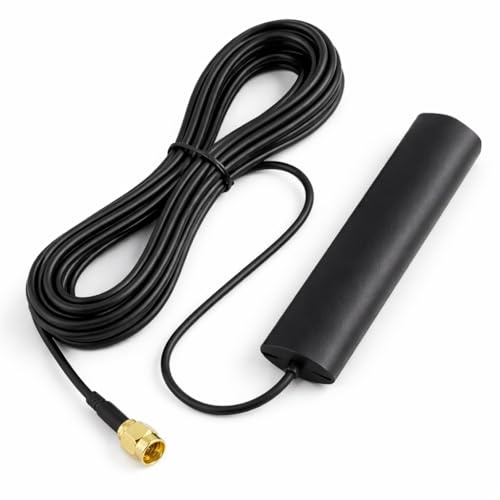 DAB DAB+ Car Radio Antenna mit SMA Adapter und 3 m Kabel, Digitale Radioantenne für Autos, Kristallklarer Empfang von DAB Signalen, Einfache Montage