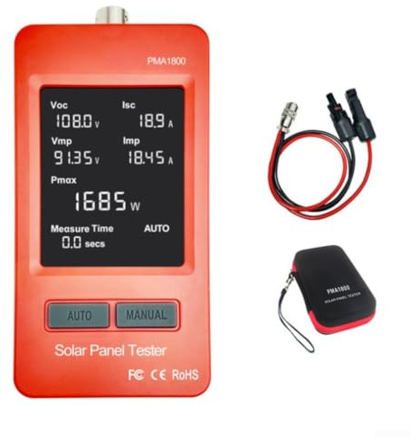 PMA1800 for Solar Panel Tester 1800W MPPT Photovoltaic Multimeter 20-120V 60A PV Power Analyzer with for oled Display for Residential Commercial Systems(1800W)