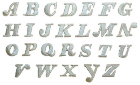 alles-meine.de GmbH M - Buchstabe Bügelbild 3,8 cm * 2 cm Creme wollweiß Uni weiß Aufnäher