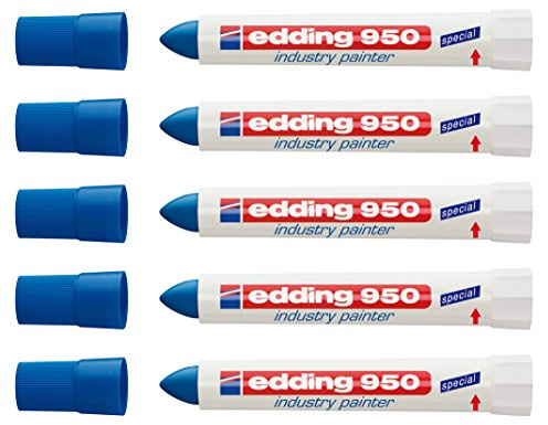 edding Spezialmarker 950 industry painter, 10 mm | (5 Marker, blau)