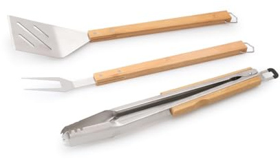 Primaster Grill-Besteckset Premium 3-teilig Grillzubehör Grillbesteck Edelstahl