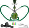 Mianova Orientalische 2er Shisha Wasserpfeife für Partner Höhe 30cm Melone Set mit 2 Schläuche 5 Mundstücke Zange Kohle 1 Rolle