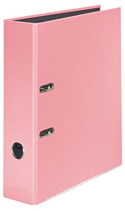 Original Falken PastellColor-Ordner. Made in Germany. 8 cm breit DIN A4 Pastell-Farbe Flamingo-Pink Ringordner Aktenordner Briefordner Büroordner Plastikordner Schlitzordner Motivordner