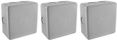 DEBFLEX Elektrische Abzweigdose Outdoor Wasserdicht 3er Set Abzweigdose IP54 115x115cm Grau