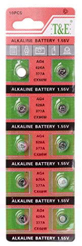 flowerPEI 10PCS Watch Button Coin Cell Battery AG4 377A 377 LR626 SR626SW SR66 LR66 Alkaline Coin Batteries for Toys Remote Camera