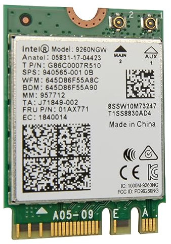 Intel 9260.NGWG Carte réseau Interne WLAN 1730 Mbit/s