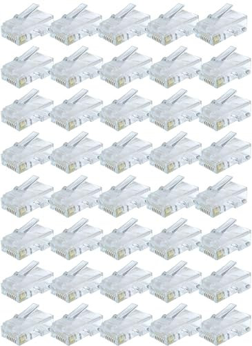 rhinocables RJ45 Connectors, Cat5e Connectors, Ethernet Plug Crimp Ends 8-Pin Connectors Multipack (500 Pack)