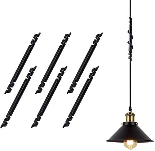 FSLiving 6er Pack Iron Art Cord Adjuster Schwarzes Kabelkabel-Management-Zubehör für Pendelleuchten