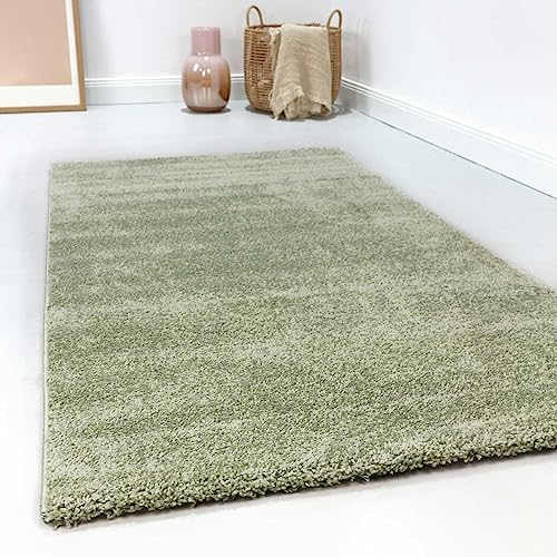Esprit Home, Moderner Kurzflor Teppich - Läufer für Wohnzimmer, Flur, Schlafzimmer, California (133 x 200 cm, mintgrün)