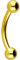 PIERCINGLINE Chirurgenstahl Banane 2 KUGELN Gebogener Piercing Stab Augenbraue Intim Brust Ohr Goldfarben 3 x 1,2 x 6 mm