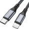 RAVIAD USB C to Lightning Cable long 3M, [MFi Certified] iPhone Fast Charger Cable Nylon PD Fast Charging Compatible with iPhone 14 13 12 11 Pro Max Mini X XS XR 8 8Plus - Grey
